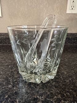 Crystal ice server Princess House "Heritage" cut lead Crystal Ice bucket