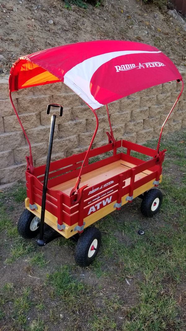 Radio Flyer All Terrain Wooden Wagon with bonus detachable canopy for Sale in San Diego, CA