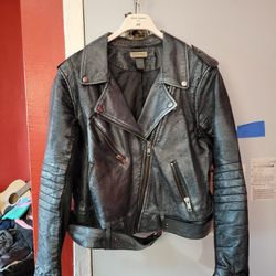 H&M Divided Grey Leather Jacket Faux