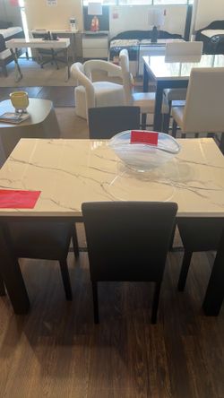 5 pc flaux marble table set