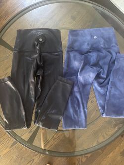 Lululemon Align leggings size 2 includes 2 pairs black shine and blue/white