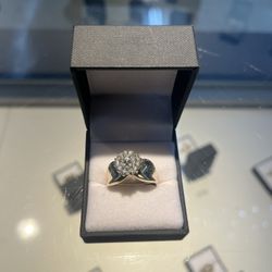 14k Gold Diamond Cluster 