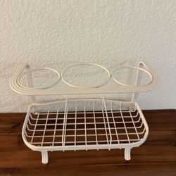 mDesign Metal Bath Countertop Hair Care & Styling Tool Organizer Holder - Cream