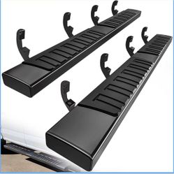 6-inch stirrups compatible with Chevy Silverado 2019-2025/GMC Sierra 1500 Crew Cab, 2020-2025 2500HD 3500HD, aluminum alloy side bars,