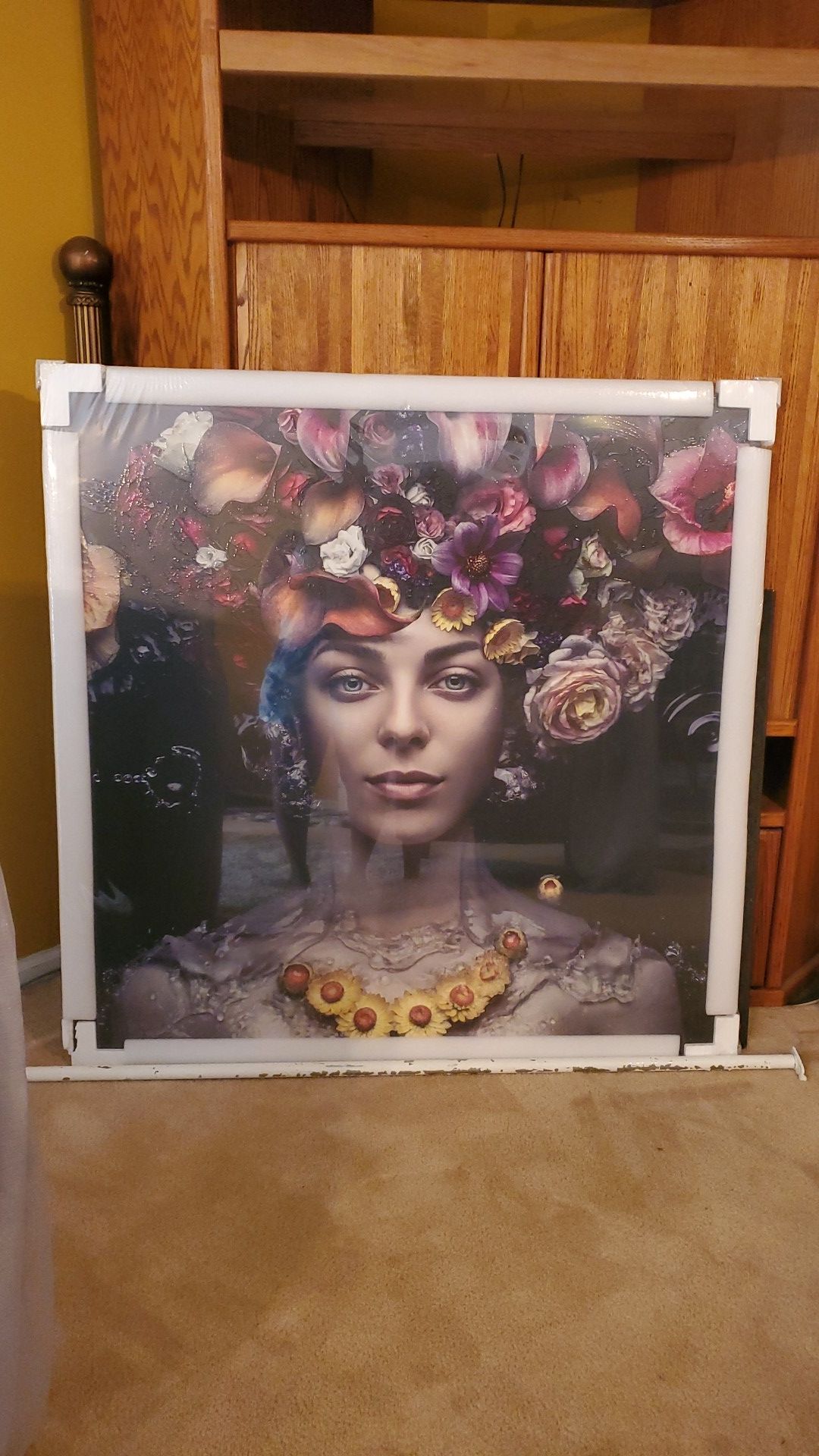 Huge painted glass art 47" x 47"