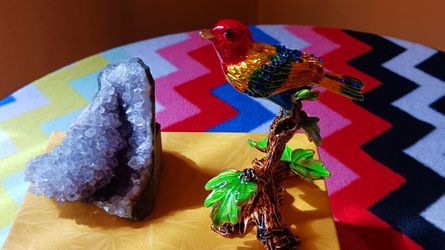 Trinket Jewelry Box With Amethyst Rock 