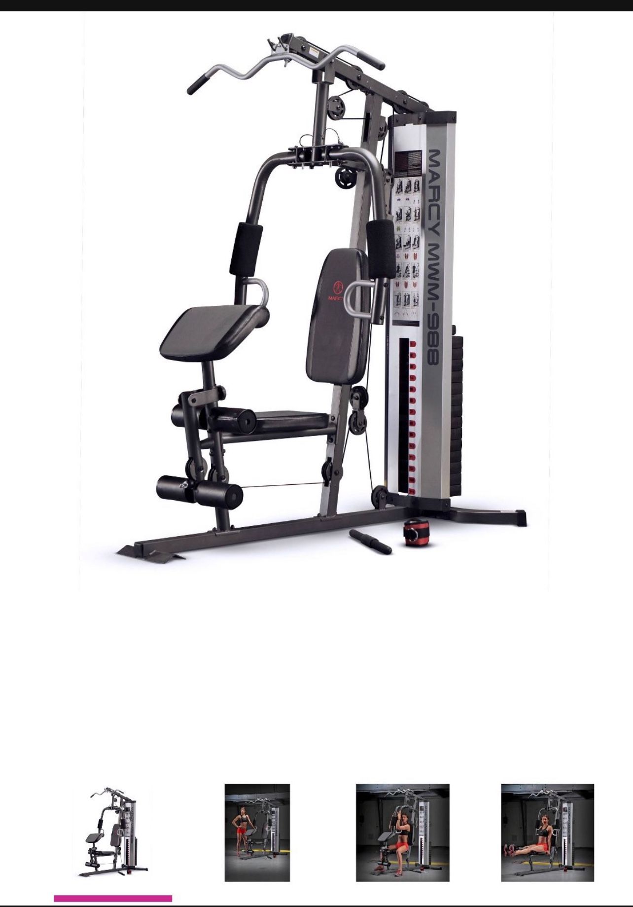 Marcy Pro MWM-988 Home Gym System 150 Pound Adjustable Weight Stack Machine W/ Attachments - Pickup Only