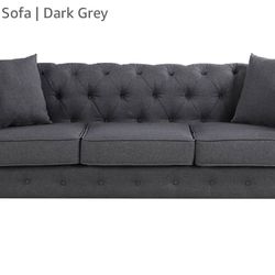 Classic Large Dark Grey Sofa - Amazon Purchased