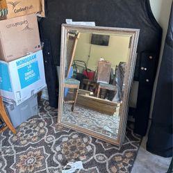 Antique glass mirror