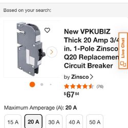 Zinsco 20amp Breakers 