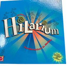 Board game Hilarium is a party game where players draw cards with all kinds of wild actions on them.  T-250