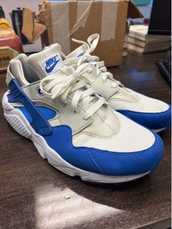 Nike Air Huarache Run AR3864-101 Men’s Low Top Lace-Up Mesh White/Blue Size 11
