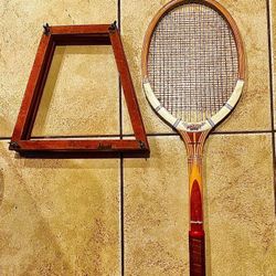 Vintage John Mcenroe Dunlop Tennis Racket W/ Orig Frame Protector 