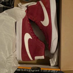 BG BLAZER MID SUEDE 77 RED/WHITE 