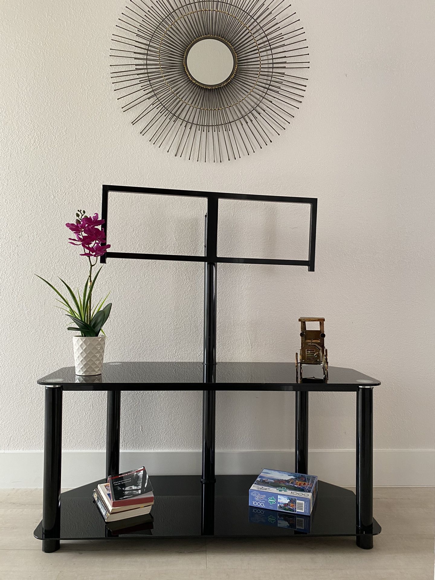 Beautiful glass top tv stand