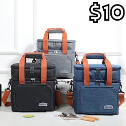 [NEW] Insulated Lunch Bag / Beverage Bag - Gray/Blue