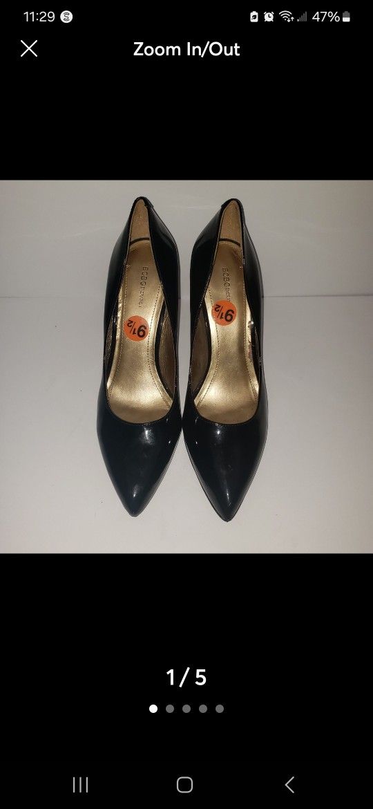 BcbgGeneration Pumps in Shiny Black Size 9 1/2