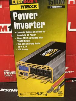 EVERSTART MAXX 1500W POWER INVERTER  NEW (( Read Below ))