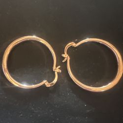 Rose Gold Plated Large Hoop Earrings New