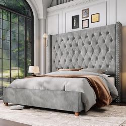 Duluth Upholstered Wingback Bed