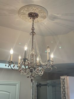Schombek Crystal 6 Light Chandelier 24” D 