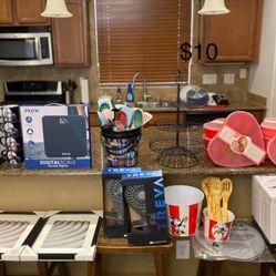 Brand new household items. Prices are on pictures. 3rd picture, everything is $40 each, except pot and pan set is $35 and WII set is $150. Higley and 