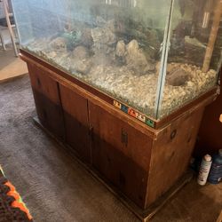 Fish Tank With Wooden Cabinet