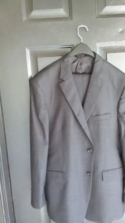 Jos A Bank black suit jacket,42/29 inch trousers and 17/34 long sleeve white shirt worn once