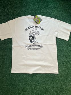 bape x crome tee white