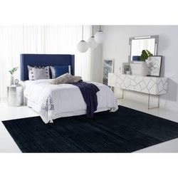 SAFAVIEH Vision Black 7 ft. x 7 ft. Solid Marle Square Area Rug 