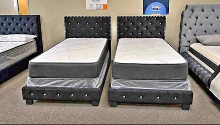 NEW TWIN SIZE BED WITH MATTRESS INCLUDING FREE DELIVERY ORDER HERE PAY UPON ARRIVAL