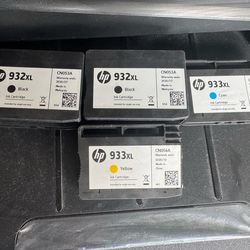 Hp 932 XL Black Ink & 933 XL Cyan & Yellow Ink. $40 for ALL.