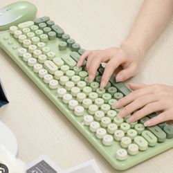 Colorful Wireless Keyboard and Mouse Combo