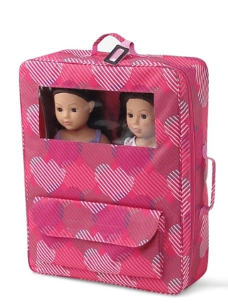 “American Girl” 2 doll suitcase with pockets