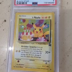 2000 Birthday Pikachu Promo Black Star Holo PSA 9