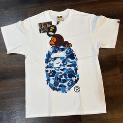 White And Blue Bape Shirt 