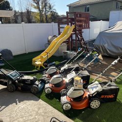 Stihl Battery Mowers & Makita Commercial Mower 