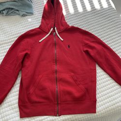 Polo Ralph Lauren red zipper hoodie size medium