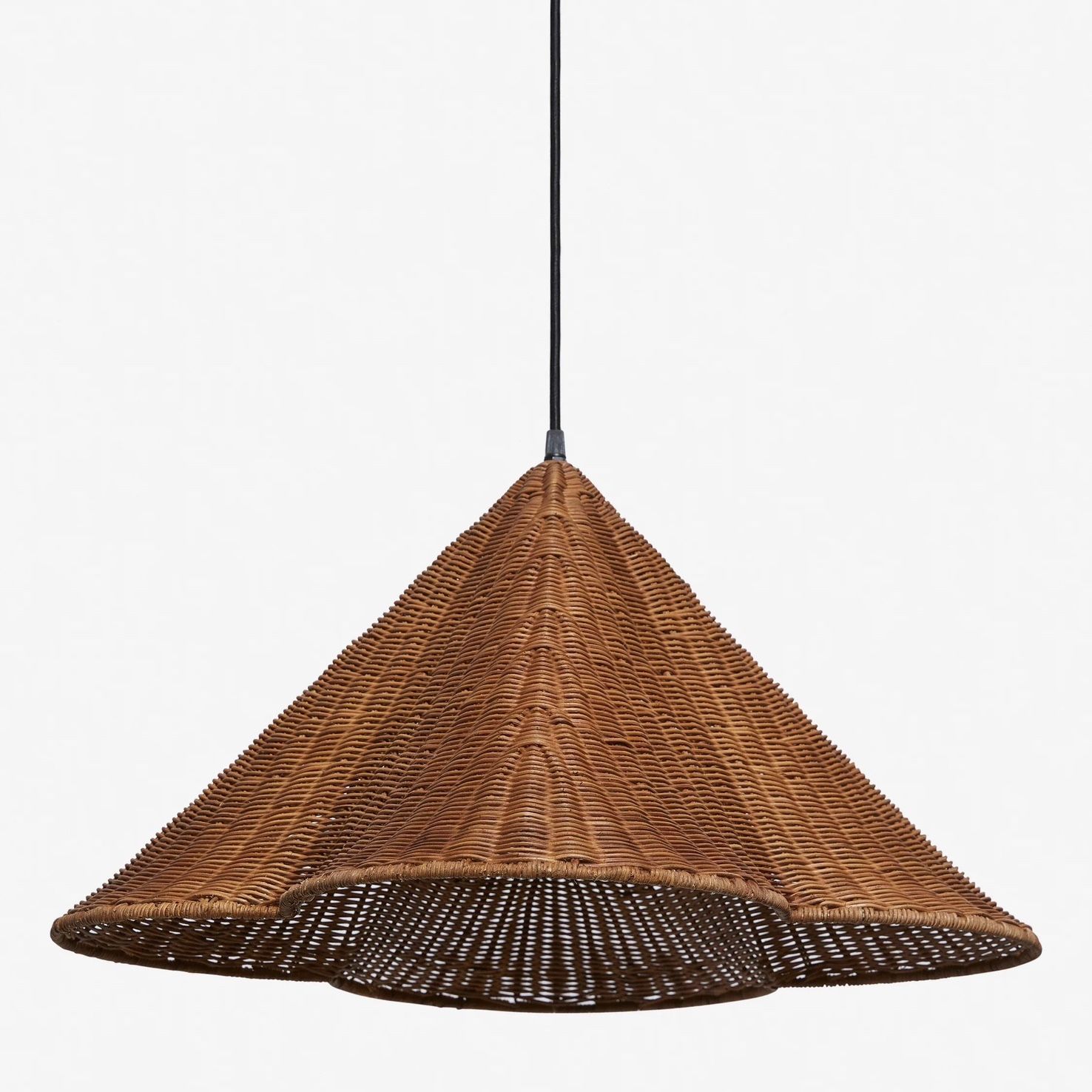 Kalani Natural Woven Rattan Metal Ceiling Pendant Light