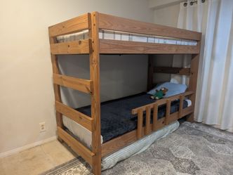 Wooden Bunk Bed with 2 Mattresses – $99