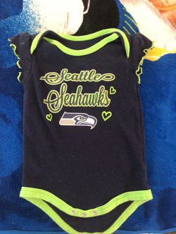 3-6 month Seahawks onesie and 6 month onesie