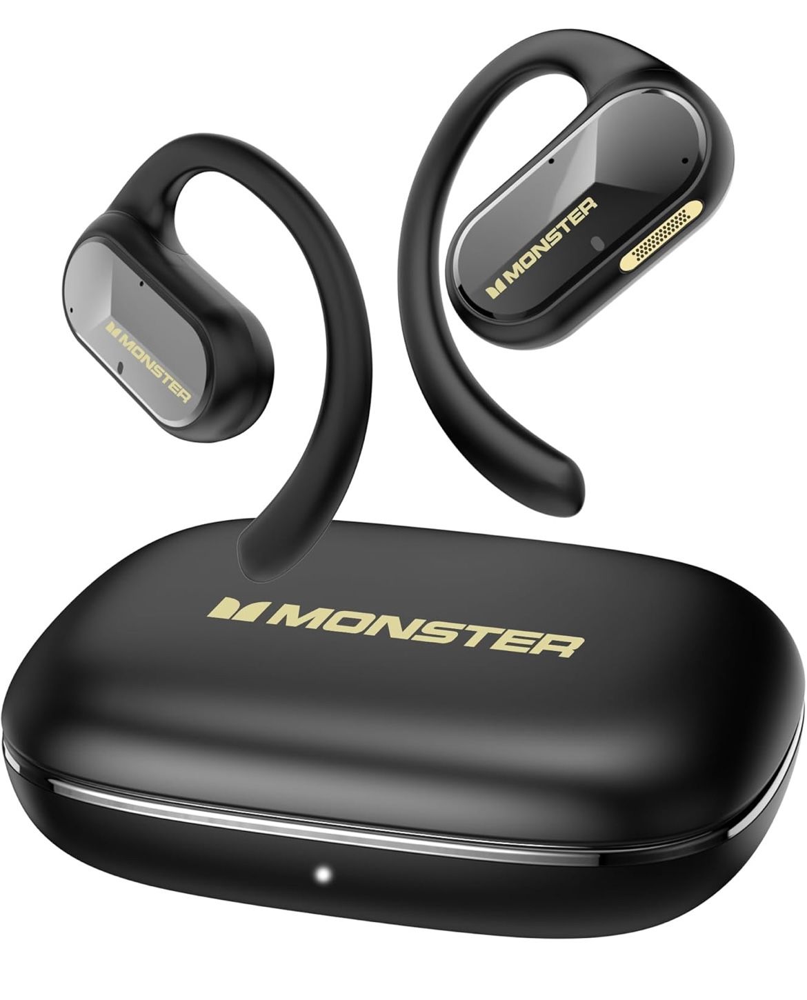 Monster Open Ear AC312 Headphones, Bluetooth 5.4, Wireless Earbuds with ENC Noise-Cancelling Mic, Immersive Stereo Sound by 16mm Large Drivers, Clear