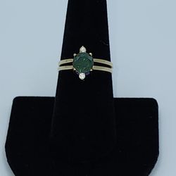 Green & Blue Reversible Gold Ring ⭐️ 4.21 G Size 7