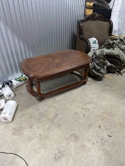 Wood coffee table