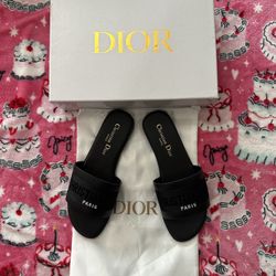 Christian Dior Black Slides Size 6-6.5 $125 **READ DESCRIPTION**