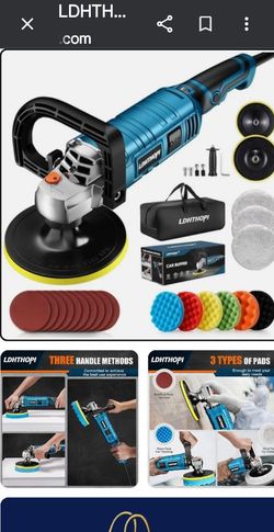 LDHTHOPI Automotive Rotary Buffer Polisher - Blue/Black, 6/7 Inch