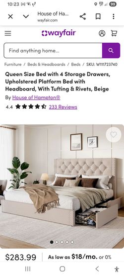Queen Serta Mattress and Wayfair Bed Frame