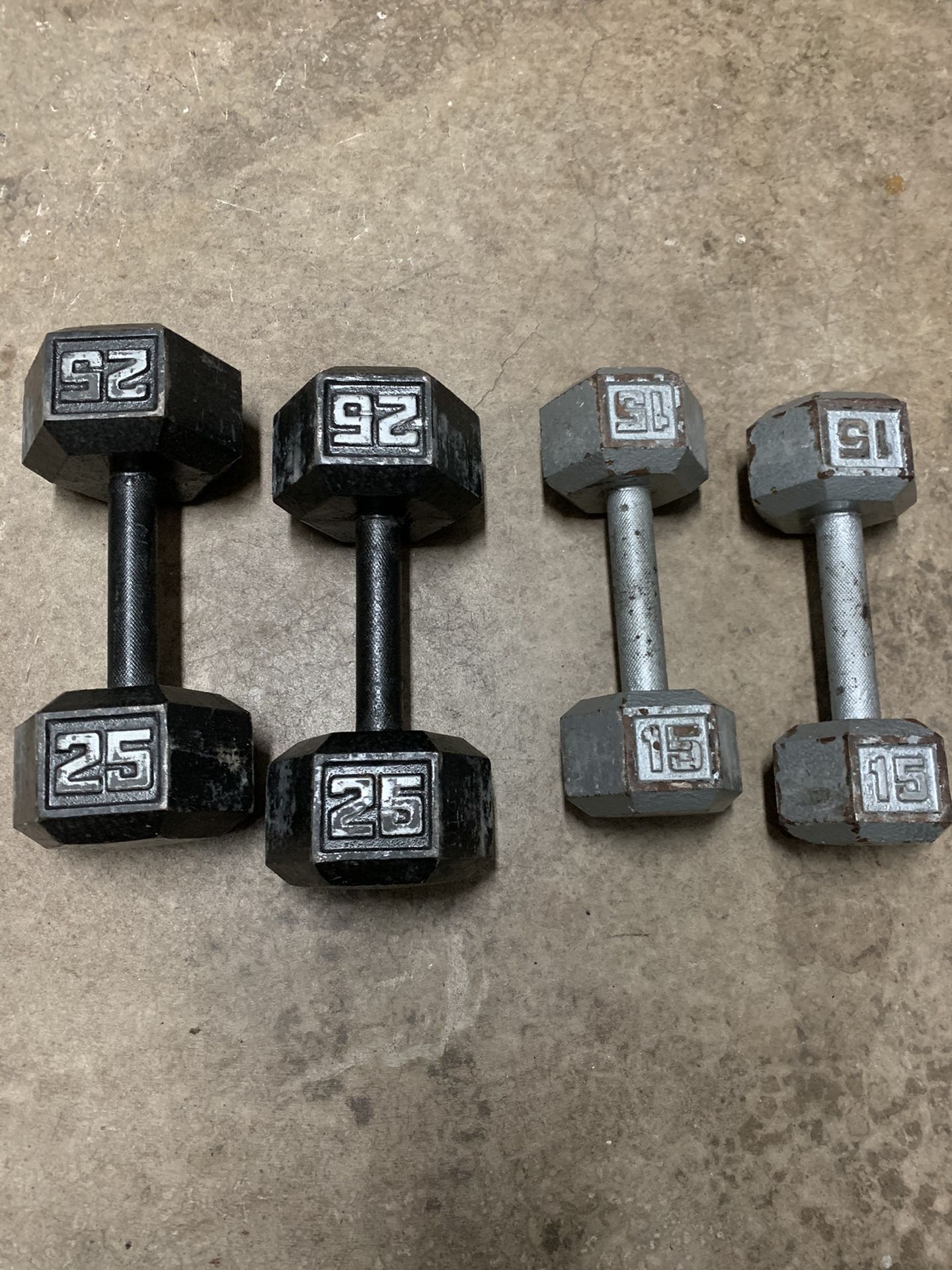 2 Dumbbell Sets (25 and 15)