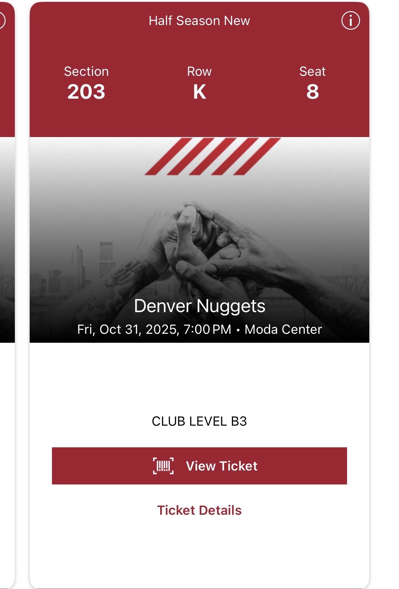 (NOT FREE) Blazers V Nuggets In Season Tournament Tickets
