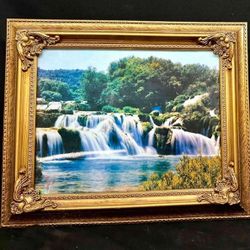 Framed Lighted Landscape Waterfall & Motion 